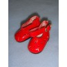 Shoe - Patent Cutwork - 1 3_4" Red