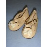 Shoe - Patent w_Lace Bow & Star Cutouts - 3" Ecru