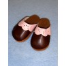 Shoe - Scallop Clogs - 3 7_8" Brown & Pink