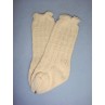 Sock - Knee-High Cotton Crochet - 18-20" Ivory (4)