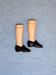 1 1/2" Porcelain Legs w/Black Painted Shoes