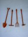 2 1/4" Miniature Rusted Garden Tools