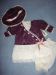 Vee's Victorian 18" Purple Taffeta & White Lace Dress w/Bloomers & Bonnet