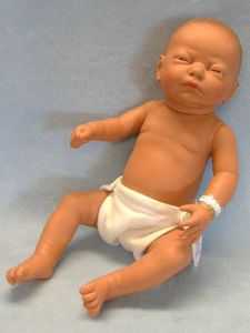 21" Newborn Dark Girl