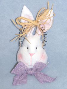 6" Felt Rabbit Head w/Wire Hanger