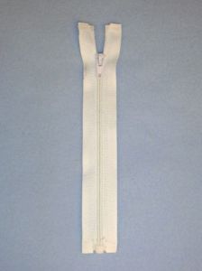 6" White Separator Zipper