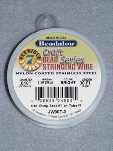 7 Strand Beading Wire - .010" (.25 mm) Bright - 30 ft spool