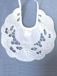 8" Round Cutwork Bib