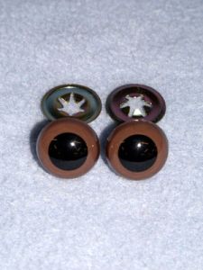 Animal Eye - w/Metal - 12mm Brown Pkg/100