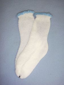 Anklet - 24-26" White w/Blue Trim (8)