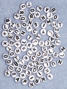 Bead - Alphabet -1/4" Asst Pkg/100