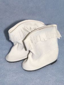Boot - Cowboy - 3" White Suede w/Fringe