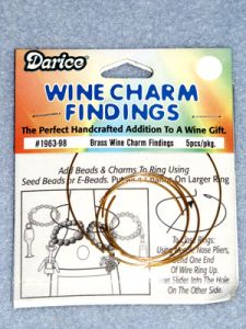 Brass Wine Charm Finding - Pkg/5