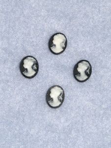 Cameo - Black/White - 8mm x 10mm - Pkg/4