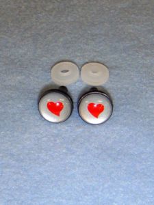 Eye - 14mm Silver w/Red Heart Pkg/6