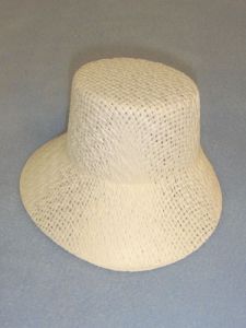 Hat - Straw Bonnet - 5 1/4" White
