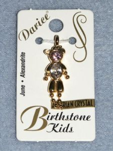 June Boy Charm - 1 1/4" Gold