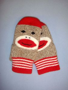 Monkey Sock Mittens (Youth Large)