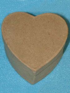Paper Mache - Heart Box - 3"