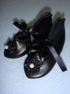 Shoe - French Toe w/Rosette - 3 5/8" Black