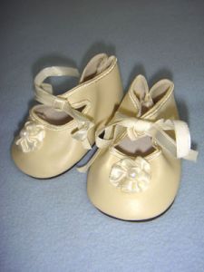 Shoe - Satin Tie w/Rosette - 3 1/2" Cream