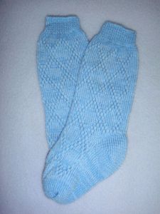Sock - Fancy Diamond Knee-High - 11-15" Blue (0)