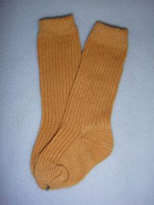 Sock - Knee-High Cotton - 24-26" Brown (8)