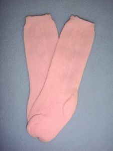 Sock - Knee-High w/Design - 15-18" Pink (2)