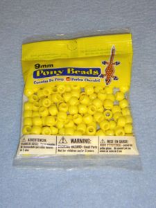 Yellow Opaque Pony Beads 9mm 150 pcs