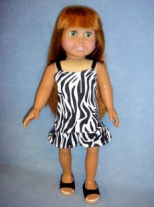 Zebra Print Dress for 18" Doll