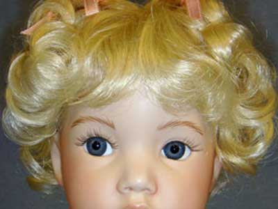 14" long wavy doll wig for Antique doll Dollmaking vintage doll 